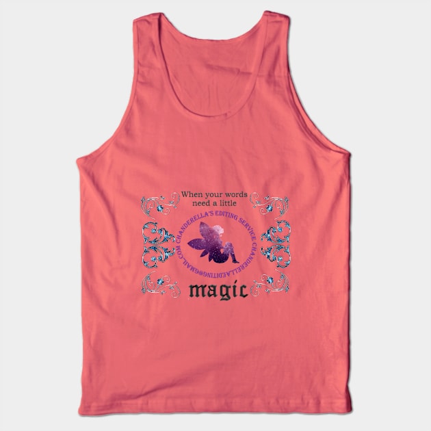 Blue Gem with Purple Fairy and Black Ad Tank Top by chanderella